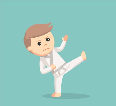 karate Kid'i üst tekme yapıyor