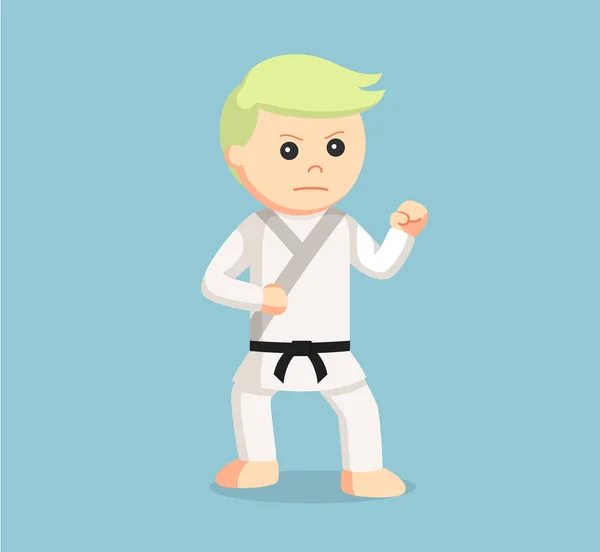 Karate man walki poza — Wektor stockowy