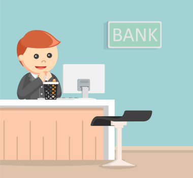 banka teller illüstrasyon tasarımı