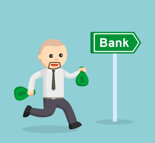Verksamhet man ska banken hålla pengar påsar — Stock vektor