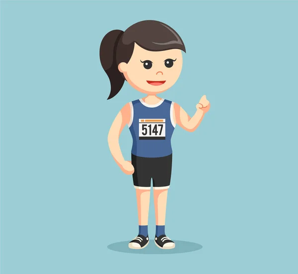 Female marathon runner color — Stock Vector