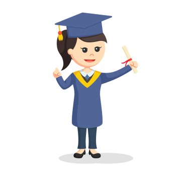 Üniversite mezunu kadın öğrenci holding diploma