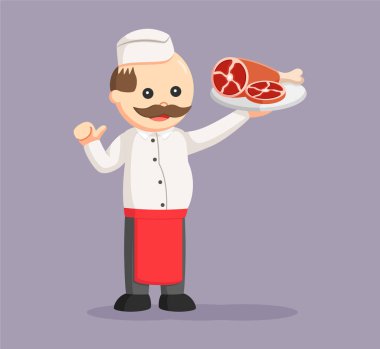 etli şişman Kasabı adam