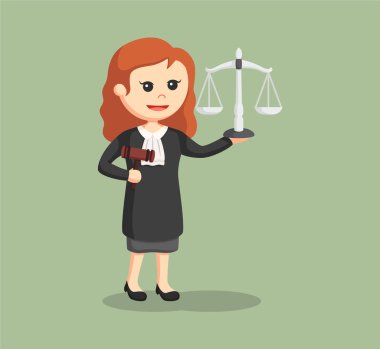 Tokmak ve ölçek ile kadın yargıç