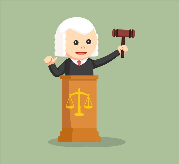 Judge with podium color — Stock Vector