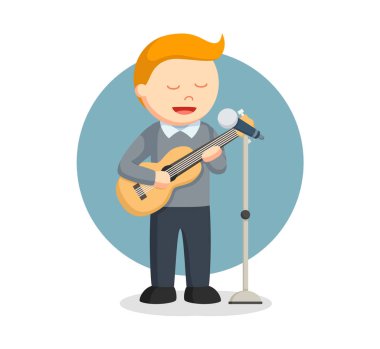 şarkıcı adam ile Gitar solo