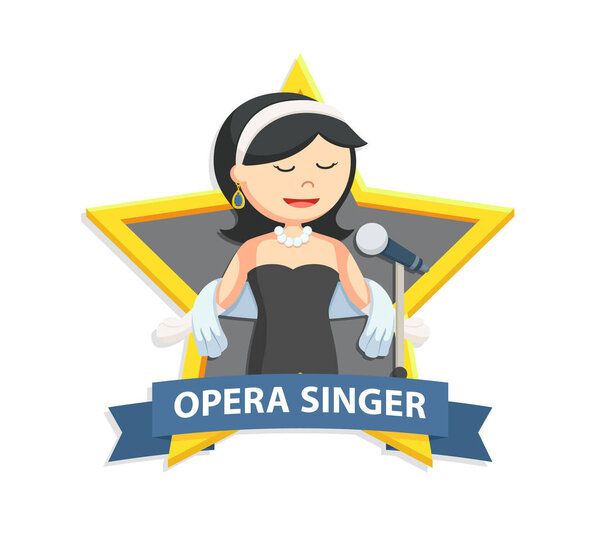 opera singer woman in star emblem