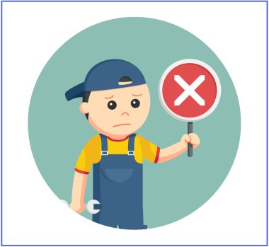 makinist daire arka planda çapraz işaretiyle