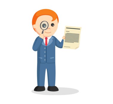 erkek avukat yasal belge büyüteç ile seyir