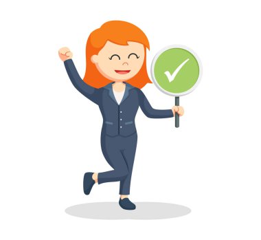 Denetim listesi işareti ile kadın avukat