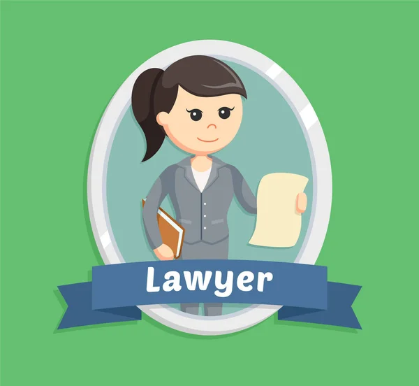 Kobiece prawnik w godło — Wektor stockowy