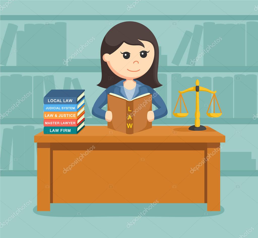 Abogada en su escritorio Vector de stock por ©redrockerz99 143806061, image size:1024x943