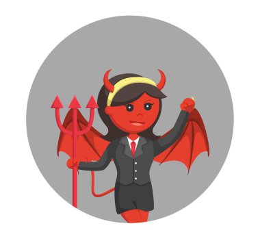 Şeytan işkadını daire arka planda trident ile