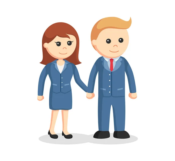 Pareja de negocios cogidos de la mano — Vector de stock