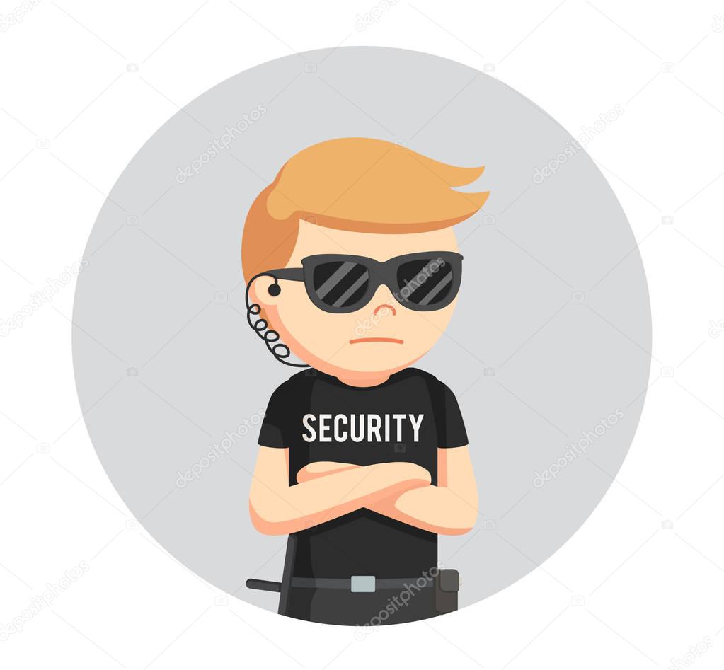 Security guard in circle background