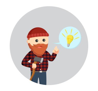 fikir daire arka planda şişman oduncu