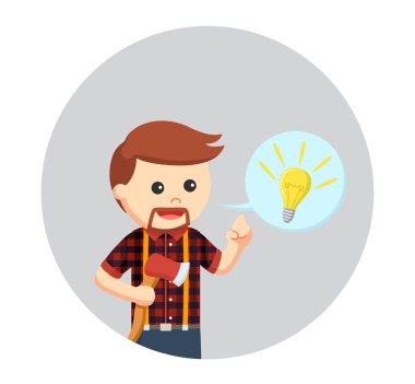 Kereste jack ile daire arka planda fikir belirtme çizgisi