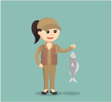 Fisher kadın holding balık