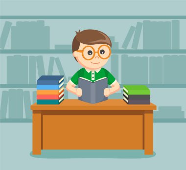 erkek öğrenci kitap okuma