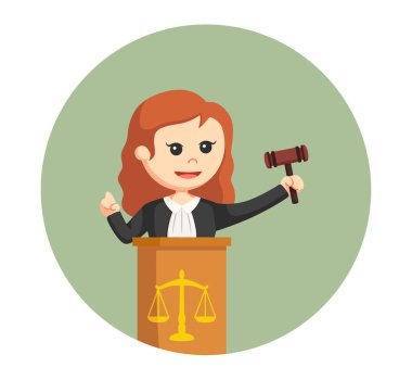 podyum daire arka planda olan kadın yargıç