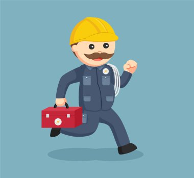 çizimde tasarım çalışan şişman elektrikçi