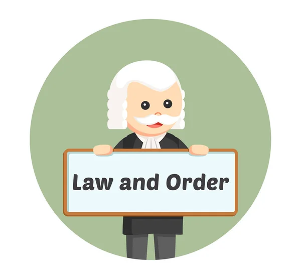 Kanun ve düzen kurulu ile yağ yargıç daire arka planda kayıt — Stok Vektör
