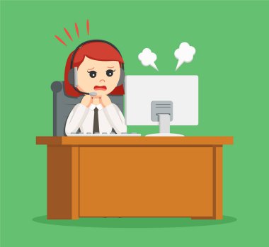 Merkezi kadın panik çalışma sırasında ara