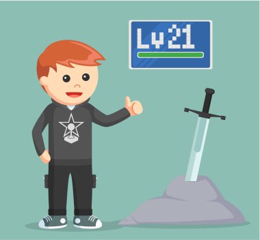 seviye 21 rpg oyun ayakta efsanevi kılıç yanında