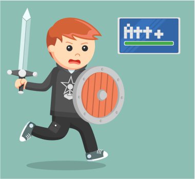 kılıç ve kalkan RPG oyun çalışan