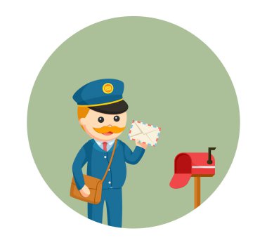 posta kutusuna daire arka plan ile yağ postacı