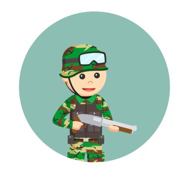 Ordu adam daire arka planda av tüfeğiyle