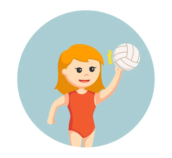 Volley beach girl smashing w tle koło — Wektor stockowy