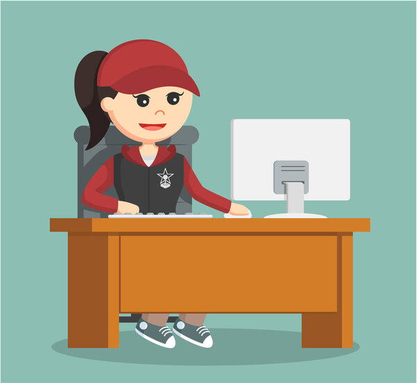 female gamer playing pc games