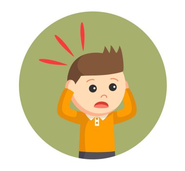 Çocuk panik daire arka planda