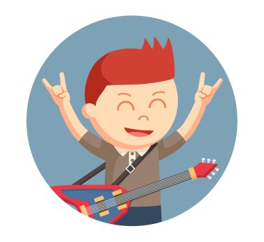 gitar daire arka planda olan küçük çocuk