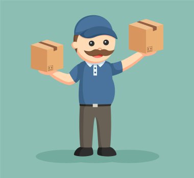 iki kutu ile yağ teslimatçı