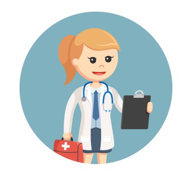 kadın doktor daire arka planda onun kompleksler