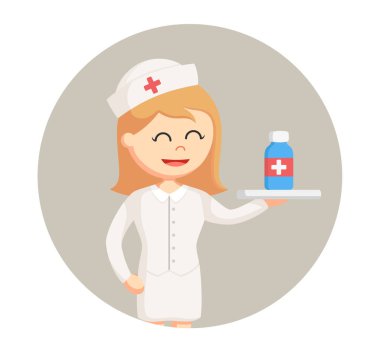 Tıp daire arka planda hemşire