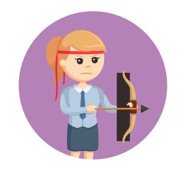 Office savaşçı daire arka planda yay ile