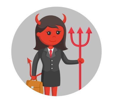 Evrak Çantası'nda daire arka plan ile şeytan işkadını