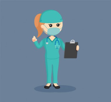 Pano ile kadın cerrah