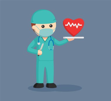 kalp cerrahisi konsepti ile erkek cerrah