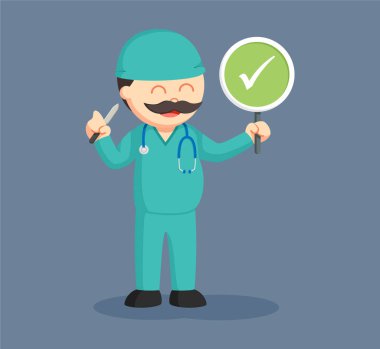 şişman cerrah denetim listesi işareti ile başarı cerrahi gösterir