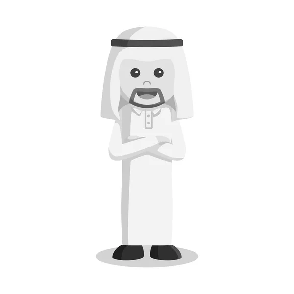 Noir et blanc arabe homme d'affaires croisé pose du bras — Image vectorielle