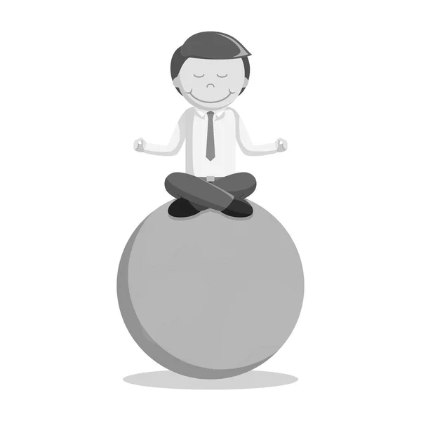 Noir et blanc homme d'affaires méditation du monde — Image vectorielle