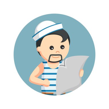 harita daire arka planda bakarak şişman denizci