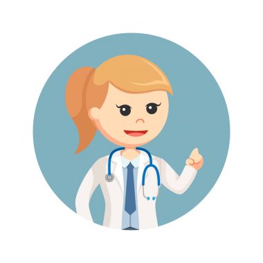 Daire arka planda kadın doktor