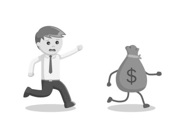 siyah ve beyaz işadamı Doları siyah beyaz tarzını takip