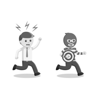 siyah ve beyaz işadamı hedef hırsız siyah beyaz tarzını takip