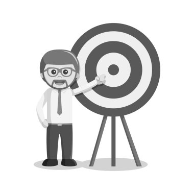 siyah ve beyaz işadamı hedef siyah beyaz stili işaret